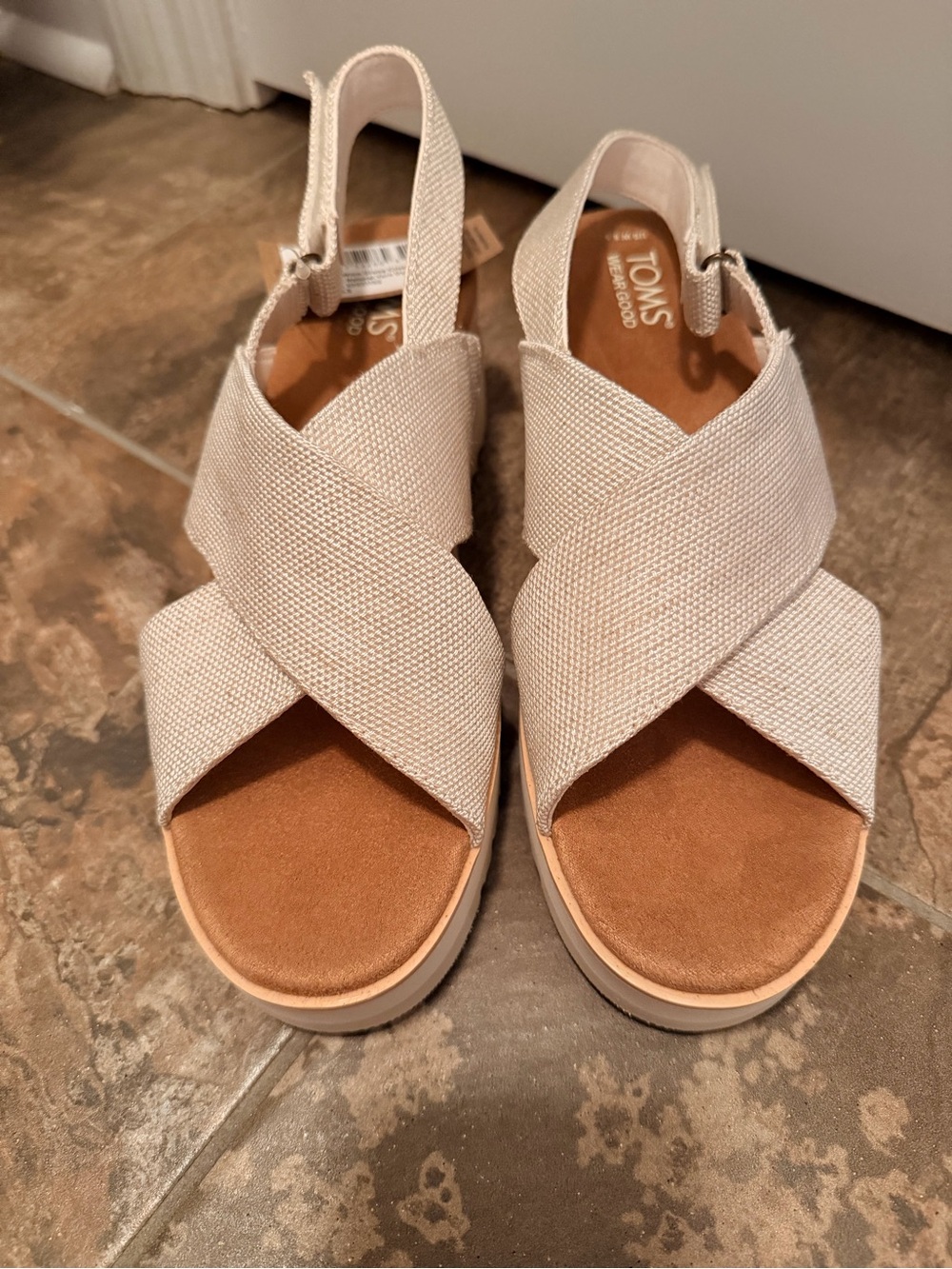 TOMS Diana Crossover Wedge Sandals – Natural – Women’s 8.5